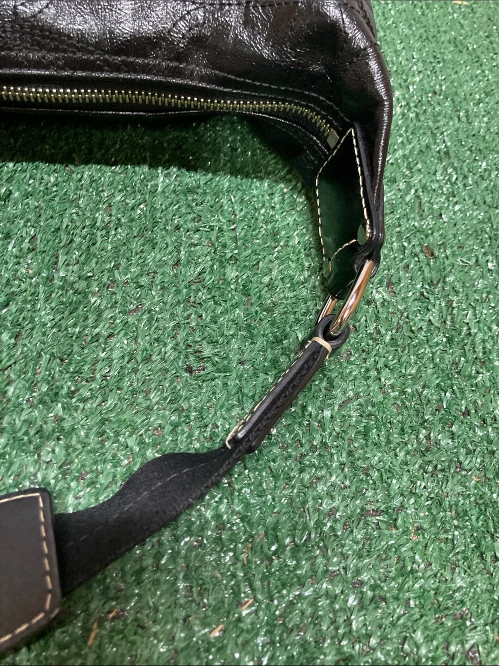 Coach Black Leather Hobo with Signature Plaque (OKPM-07-011)